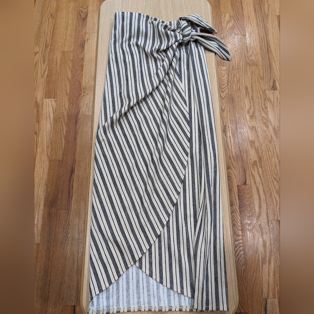 Striped midi skirt